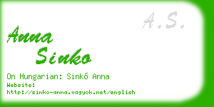 anna sinko business card